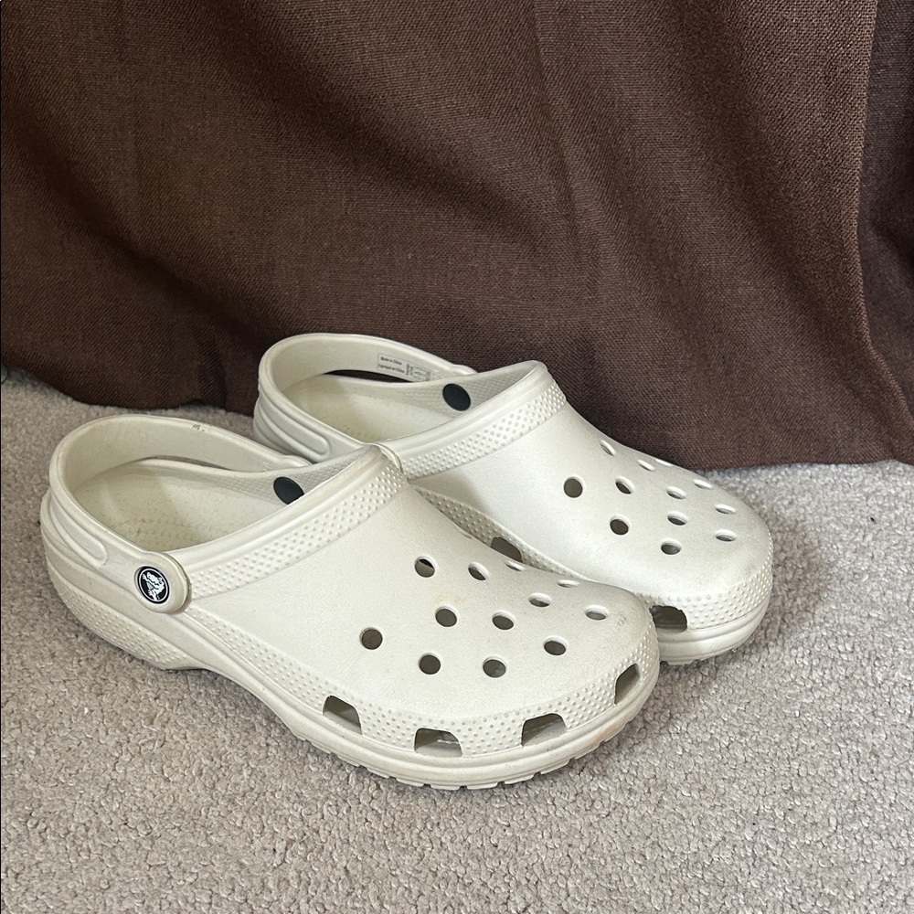 Cream Crocs